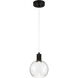 Port Nine LED 8 inch Matte Black Pendant Ceiling Light in Seeded